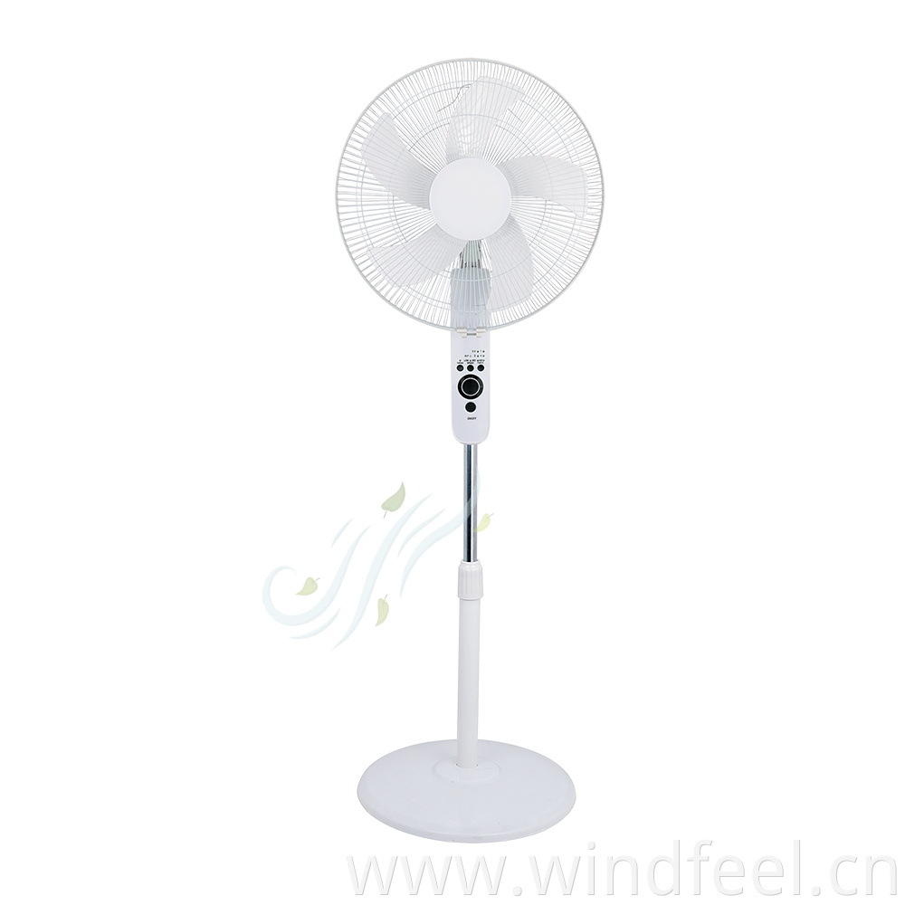 16" 18 Inch Stand Fan 5 AS Blade Heavy Cross Base 3 Speed Control Oscillating Function Cooling Air Standing Fan Plastic Grill